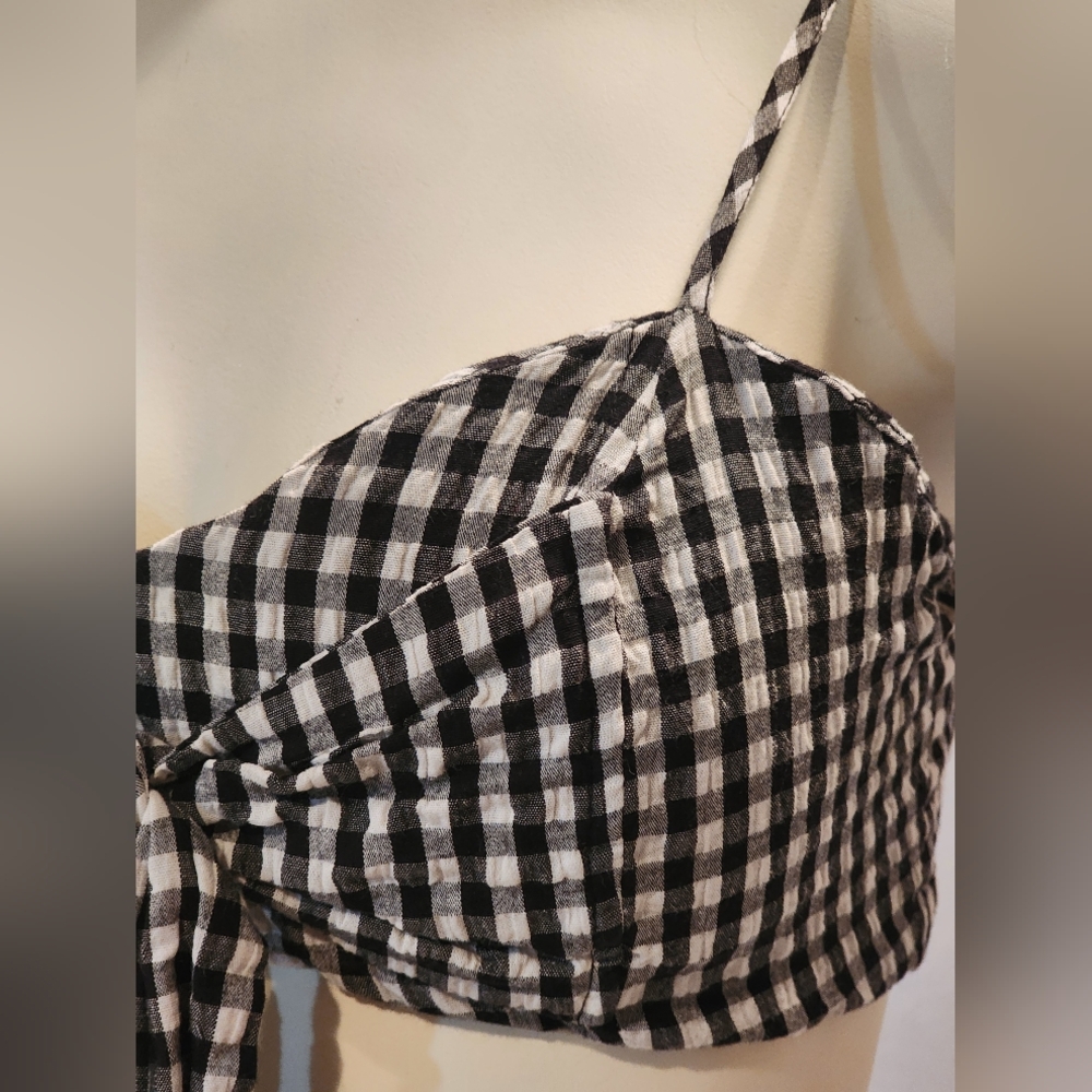 Windsor Black and White Checkered Crop Top - Picture 5 of 11
